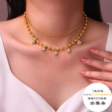 新款流苏S925纯银镶嵌莫桑石项链简约设计轻奢锁骨链女款