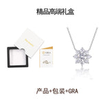 s925纯银莫桑是项链八花瓣太阳花项链女高级多拉项链吊坠女