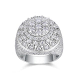 美式街头满镶莫桑石土豪夸张嘻哈风说唱rapper男士戒指