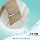 外时尚S925银手链电镀白金纯银轻奢男女通款手链网球手链