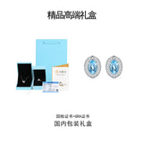 新款S925纯银蛋形托帕石耳钉时尚轻奢耳饰品耳环女