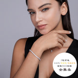 外网球手链S925纯银防过敏D色莫桑石电镀18k白金网球手链