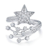 热销求婚结婚S925银莫桑石镀铂金婚戒