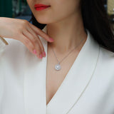 满镶气质s925银莫桑石吊坠项链纯银项链女