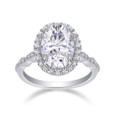 时尚高端蛋形8*10 S925纯银女士莫桑石婚戒