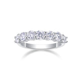 S925银戒指男士超闪莫桑石排戒莫桑婚戒叠戴戒