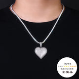 挂件网球链配套心形吊坠925银莫桑石男女嘻哈个性镶钻