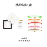 时尚少女夜光七彩手链 925纯银莫桑石手绳单珠手链