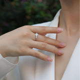 S925银方枕形莫桑石指环轻奢小众设计戒指女