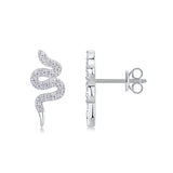 新款设计感小众S925银莫桑石耳环轻奢夸张蛇形耳饰