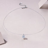 莫桑石18K白金隐形鱼线水滴吊坠锁骨链简约人鱼之泪项链女