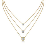 新潮流18K金色莫桑石吊坠叠戴项链s925纯银莫桑石項链吊坠