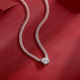 莫桑石项链925纯银男士古巴吊坠项链