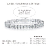 网红满镶莫桑石手链S925纯银单排网球嘻哈风手饰女