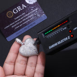 挂件网球链配套心形吊坠925银莫桑石男女嘻哈个性镶钻