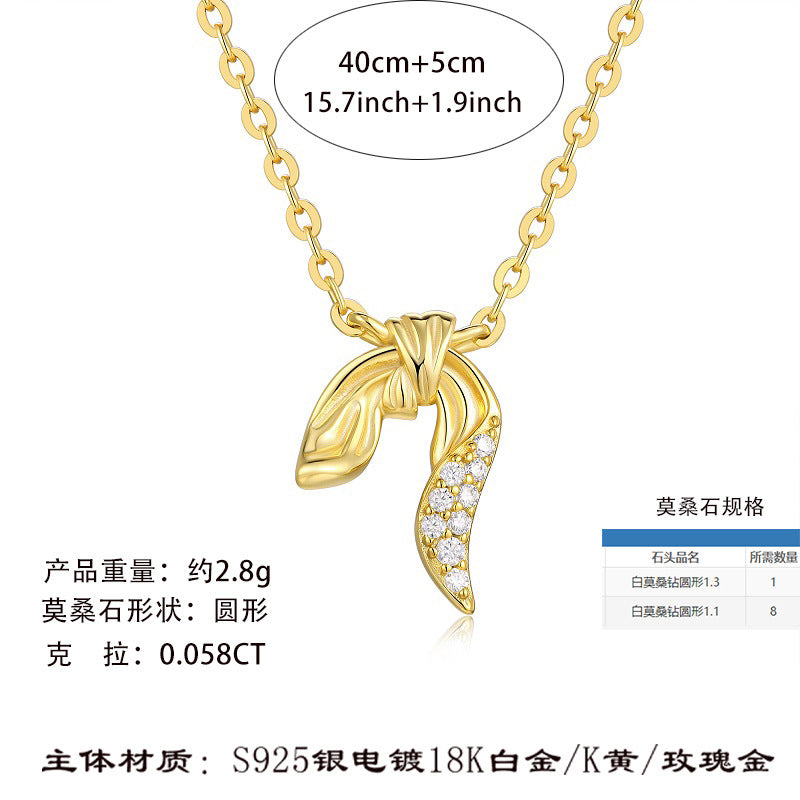 莫桑石吊坠项链甜美简约百搭小巧设计感冷淡风女锁骨链