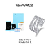 嘻哈戒指925纯银莫桑戒指女士18k莫桑石戒指女