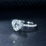 新款S925纯银莫桑石婚戒爱心时尚款简约百搭戒指女款