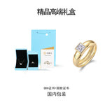 香槟星潮Etsy女戒S925银镀18k黄莫桑石指环