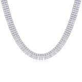 跨境欧美风豪镶厂家批发项链叠戴S925银多排莫桑石网球项链女