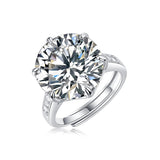 莫桑石六爪轻奢开口戒指纯银时尚