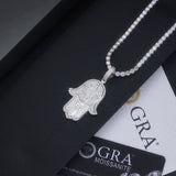 新款925纯银镶莫桑项坠嘻哈吊坠可穿过网球项链男士吊坠