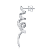 新款S925银欧式风莫桑石耳钉个性简约螺旋型长款S形状耳环女