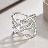 戒子女士个性戒指女豪镶闭口指环S925银莫桑石