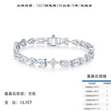 新款S925纯银网球链梨形莫桑石手链轻奢时尚手饰品