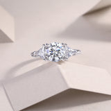 热销新款S925银莫桑石指婚礼戒指时尚轻奢女戒戒圈指环