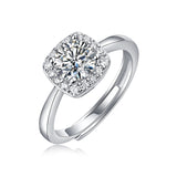 莫桑石六爪轻奢开口戒指纯银时尚