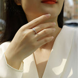 订婚礼物指圈925银蛋形莫桑石小众轻奢风戒指女