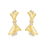 时尚流行意大利拉丝工艺小裙子耳环S925纯银耳环女复古宫廷风耳饰