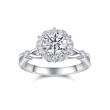 时尚925银全莫桑镶嵌戒子高版本 莫桑石轻奢小众女戒