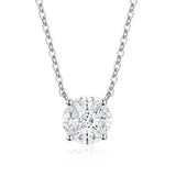 新款S925纯银四爪项链时尚轻奢小众八心八箭爆闪锁骨链女