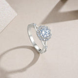 时尚925银全莫桑镶嵌戒子高版本 莫桑石轻奢小众女戒