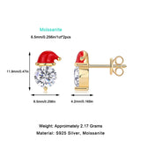 SHEIN耳坠 S925银镀18k黄莫桑石耳饰品