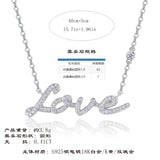 新款字母项链订制OEM/ODM 时尚S925银K黄莫桑石IOVE吊坠项链