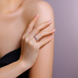 2025年新款极简主义排戒S925纯银波纹指环莫桑石叠戴戒指女