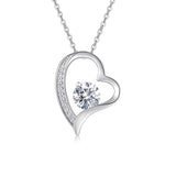 莫桑石爱心吊坠链子 925银长款简约流苏女项链