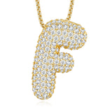 26个字母莫桑石项链925纯银夸张18K金链英文吊坠吊坠