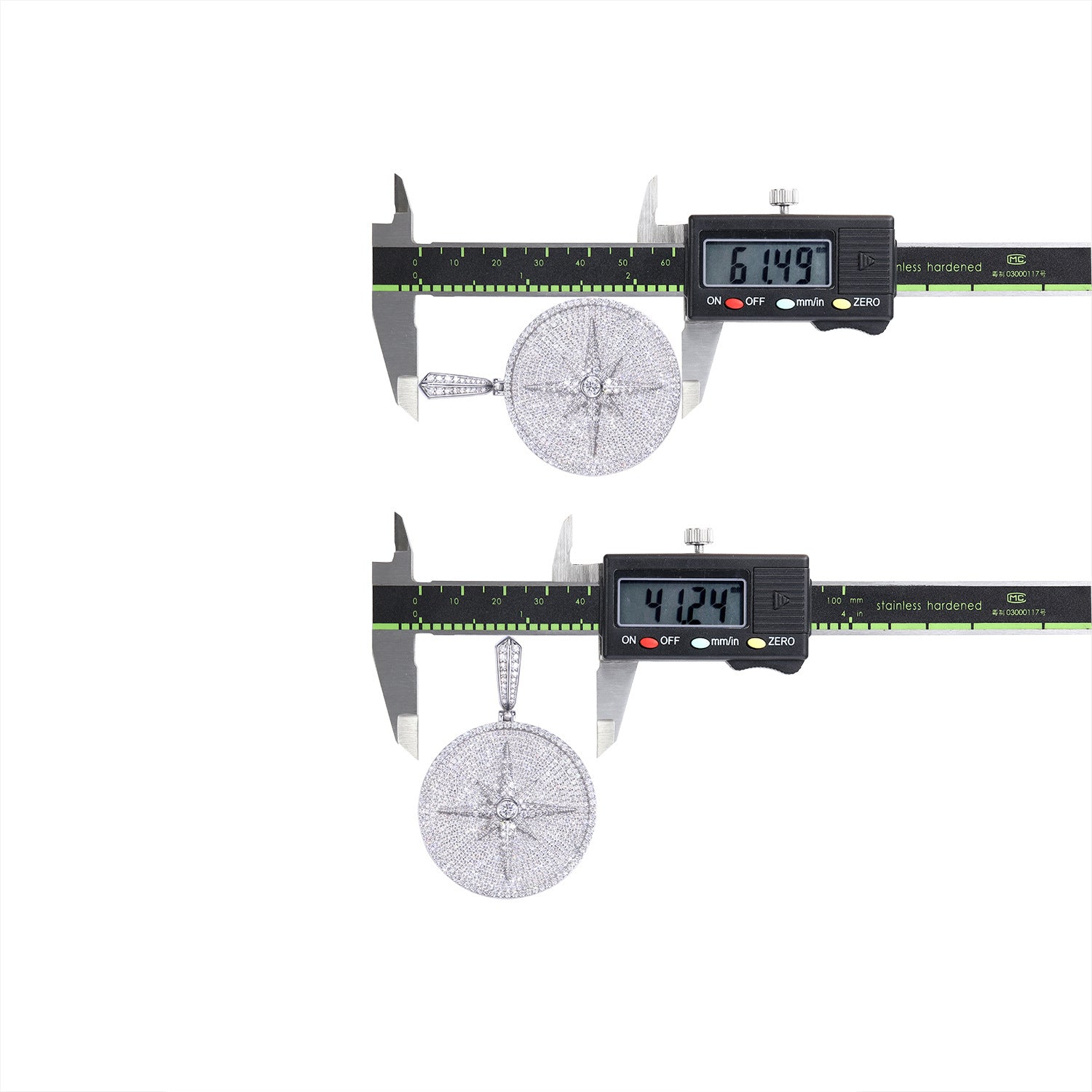 嘻哈项链吊坠 s925银莫桑石K白满镶男士吊坠