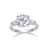 高档戒指 经典四爪女士钻戒925银白金莫桑钻3克