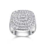 街头莫桑石男戒S925纯银显大钻夸张婚戒节日礼物大戒指