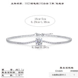 正品纯银镶莫桑首饰设计送女友方糖时尚手链女士