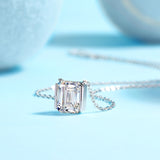 s925银祖母绿切割吊坠莫桑石女生婚礼生日吊坠项链