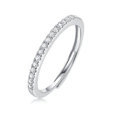 莫桑石六爪轻奢开口戒指纯银时尚