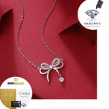 新款流苏女朋友吊坠轻奢小众锁骨链饰品S925纯银蝴蝶结项链女