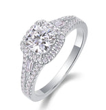 分销莫桑石戒指女轻奢925纯银镀18K金求婚订婚戒指