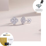 轻奢时尚热销新款花朵S925银镶莫桑石耳钉高级珠宝首饰饰品女